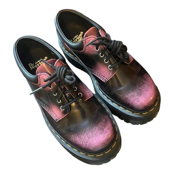 Dr. Martens Purple Black Leather Patent Lug Sole‎ Platform Men\'s Shoes Size 11 main image 8